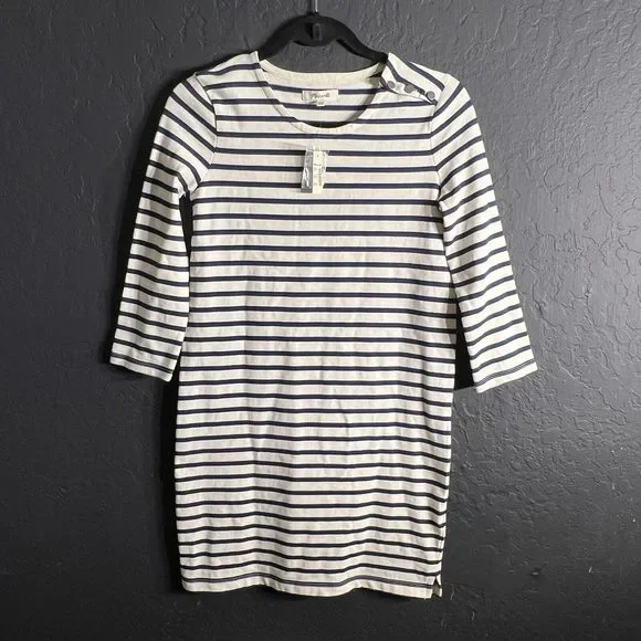 madewell striped knit dress Madewell Ribbed Midi Sweater Dress in Stripe